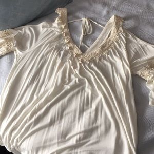 Plus size cold shoulder top